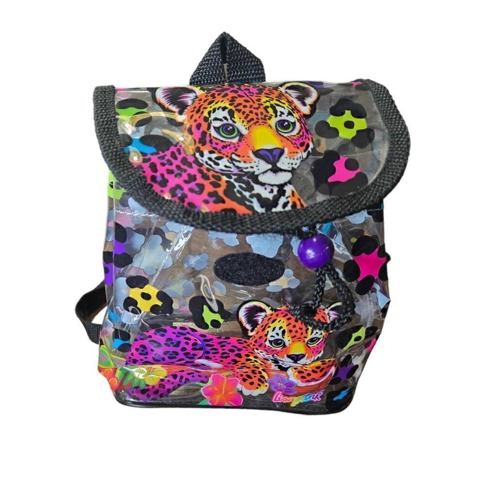 Lisa Frank 1990 Leopard Rainbow Cheetah Clear Backpack Vintage - Picture 6 of 6